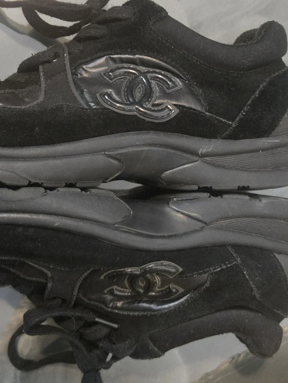 CHANEL suede sneakers